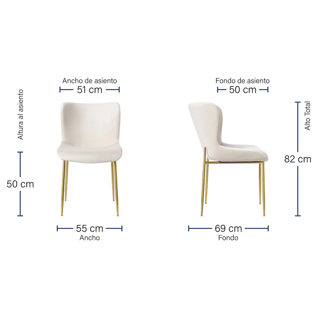 Silla Parana Velvet Medidas