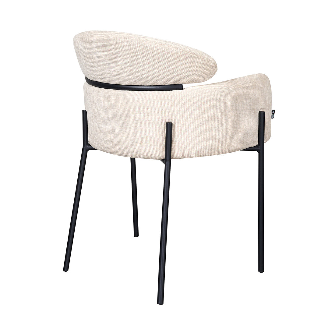 Silla Padua Beige Vista en Perspectiva Trasera