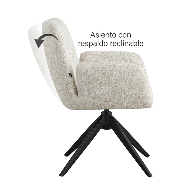 Silla Santiago Beige Vista Lateral