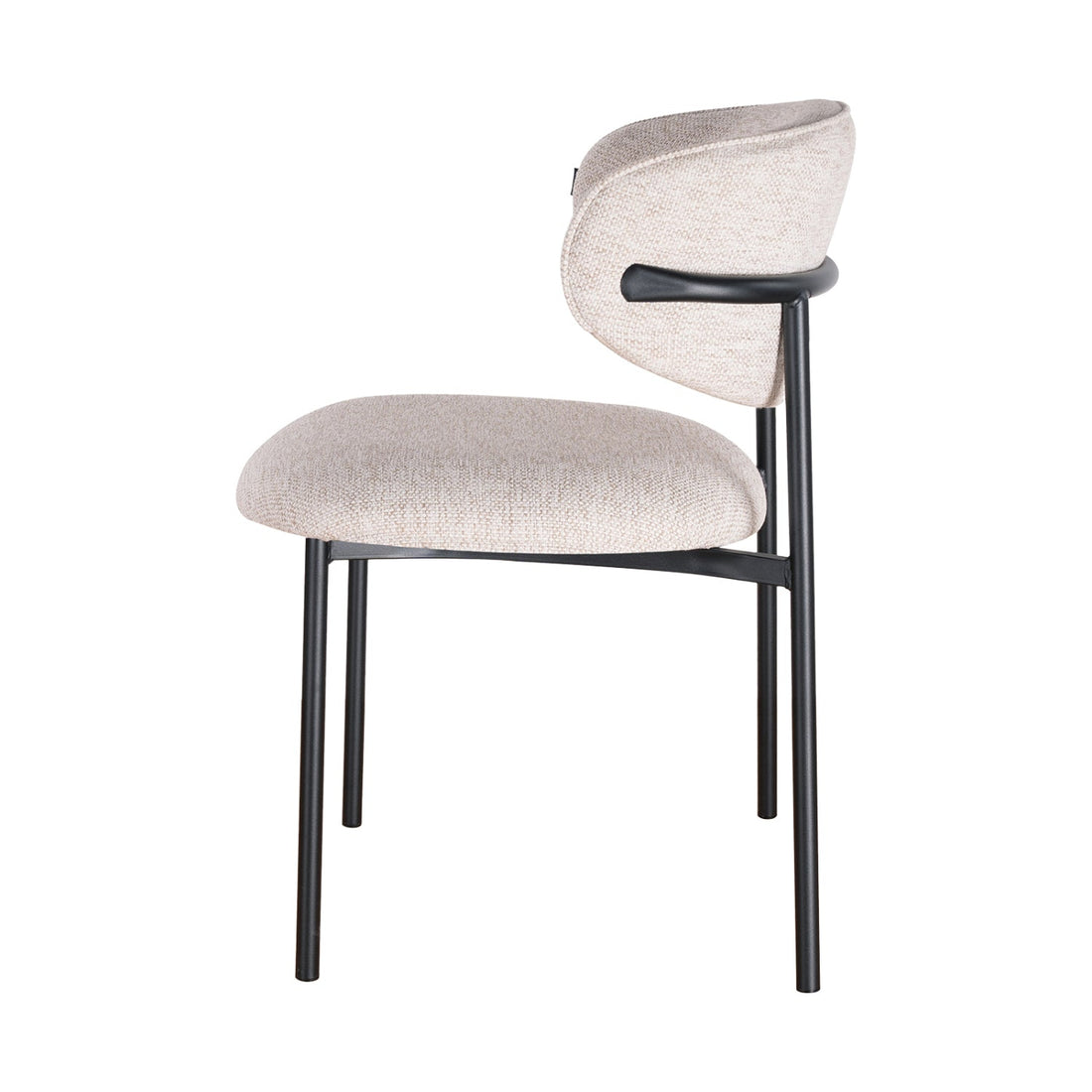 Silla Sicilia Beige Pata negra Vista Lateral