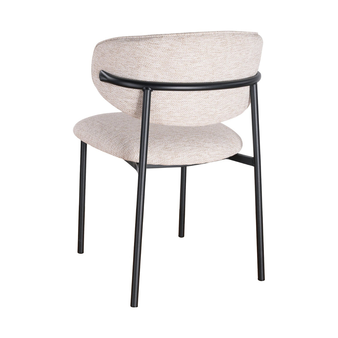 Silla Sicilia Beige Pata negra Vista en Perspectiva
