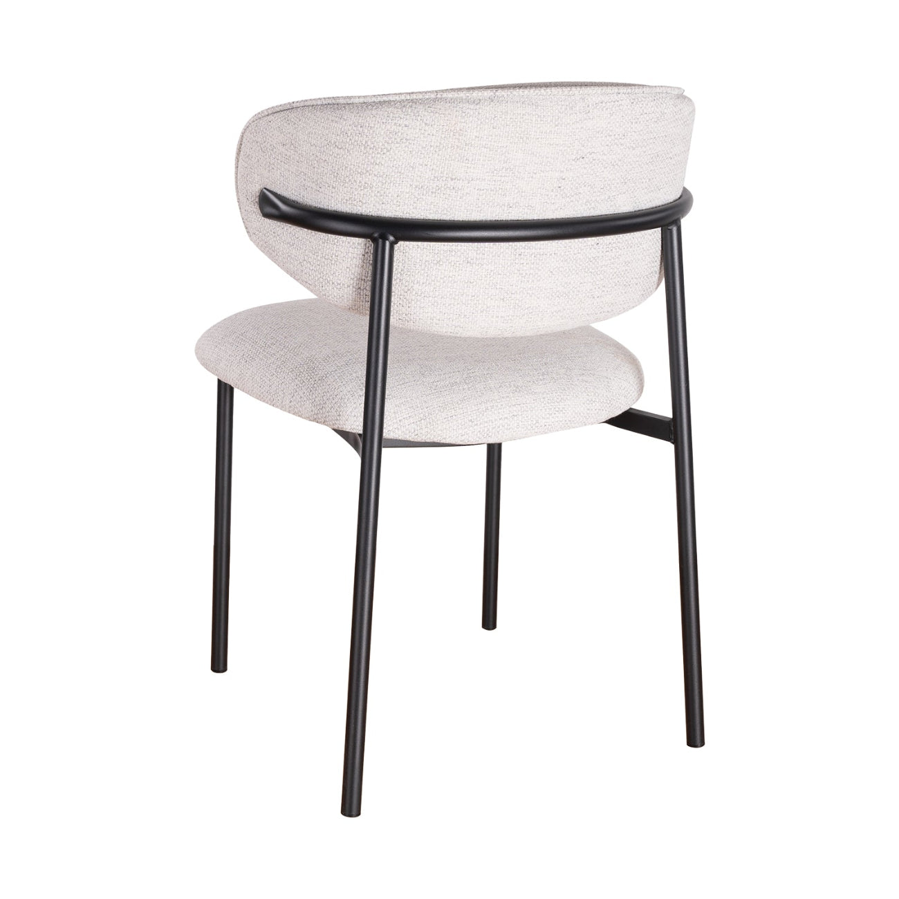 Silla Silicia Grey Pata negra Vista en Perspectiva Trasera