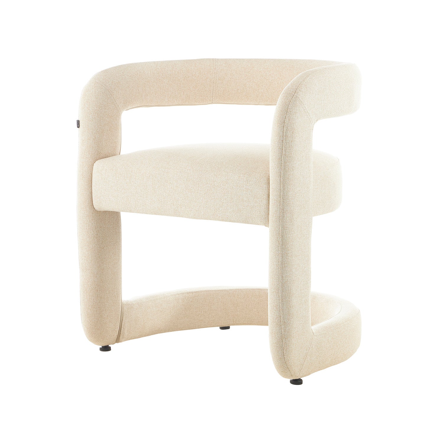 Silla AbuDabi Beige Vista en Perspectiva