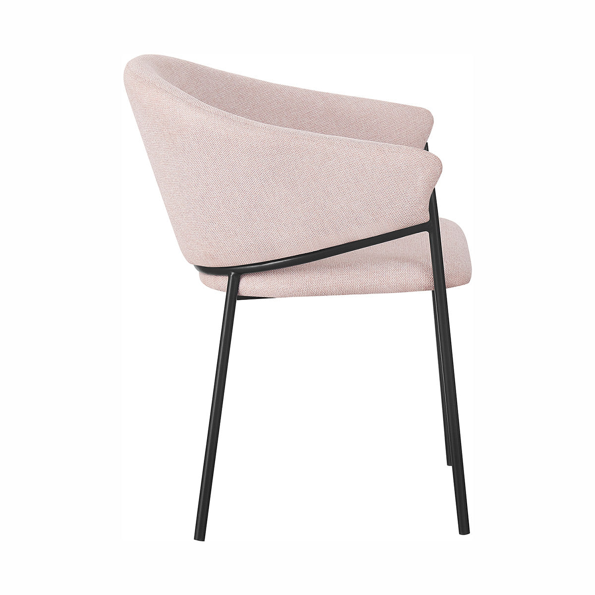 Silla Berlin pata negra beige fondo blanco vista lateral