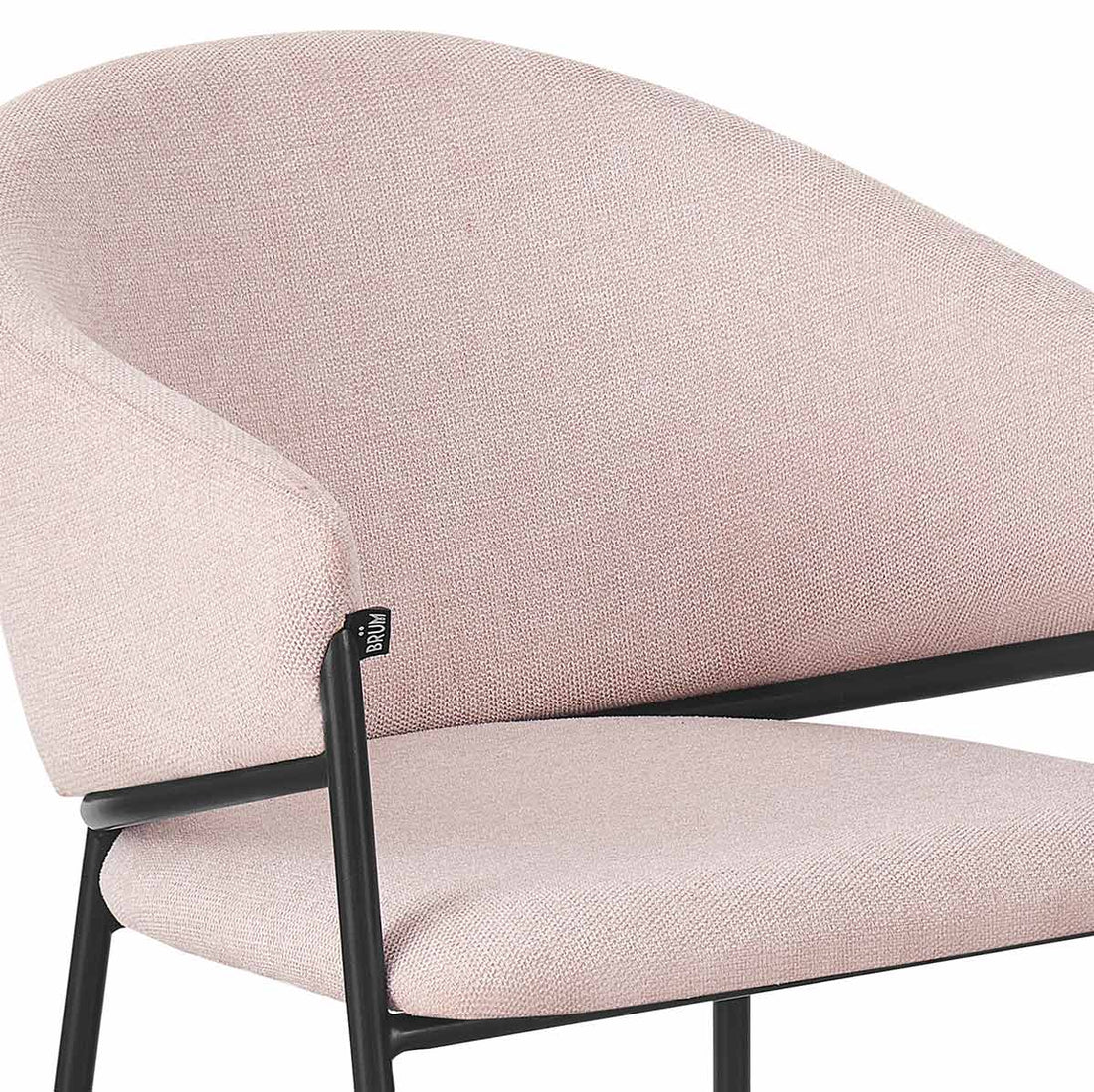 Zoom Silla Berlin pata negra beige fondo blanco vista posterior
