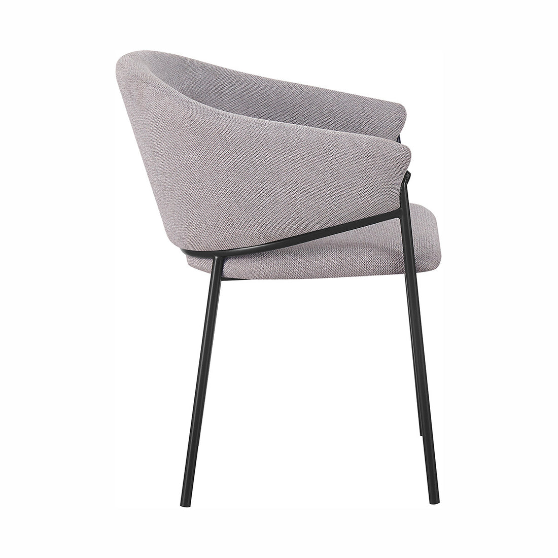Silla Berlin pata negra gris fondo blanco vista lateral