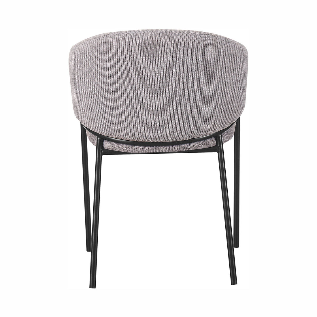 Silla Berlin pata negra gris fondo blanco vista posterior