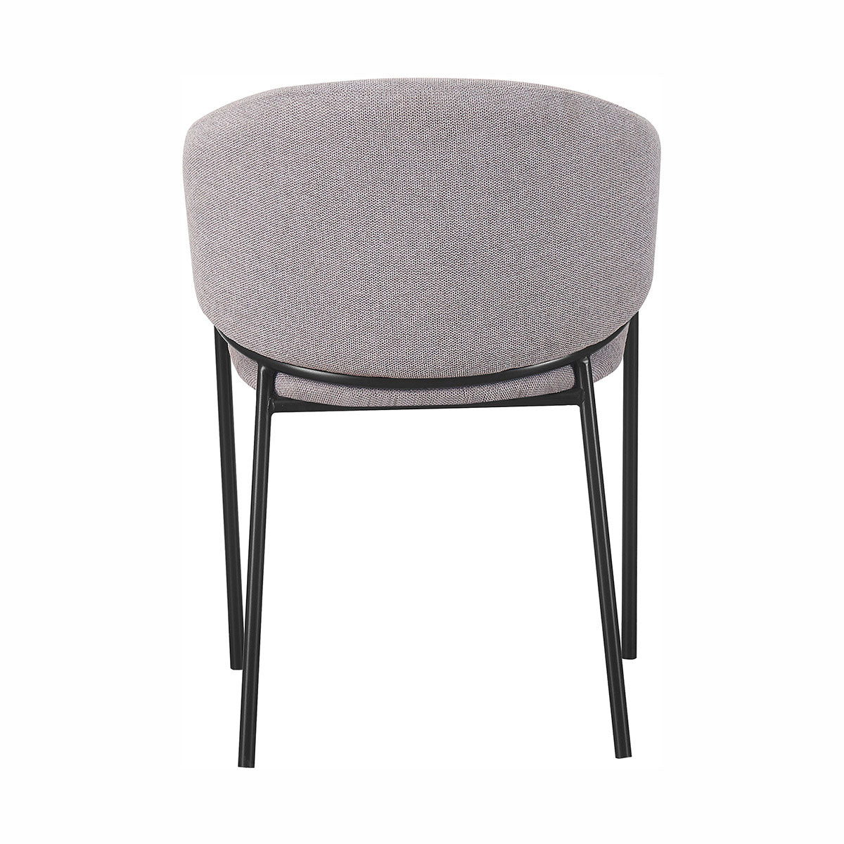 Silla Berlin pata negra gris fondo blanco vista posterior