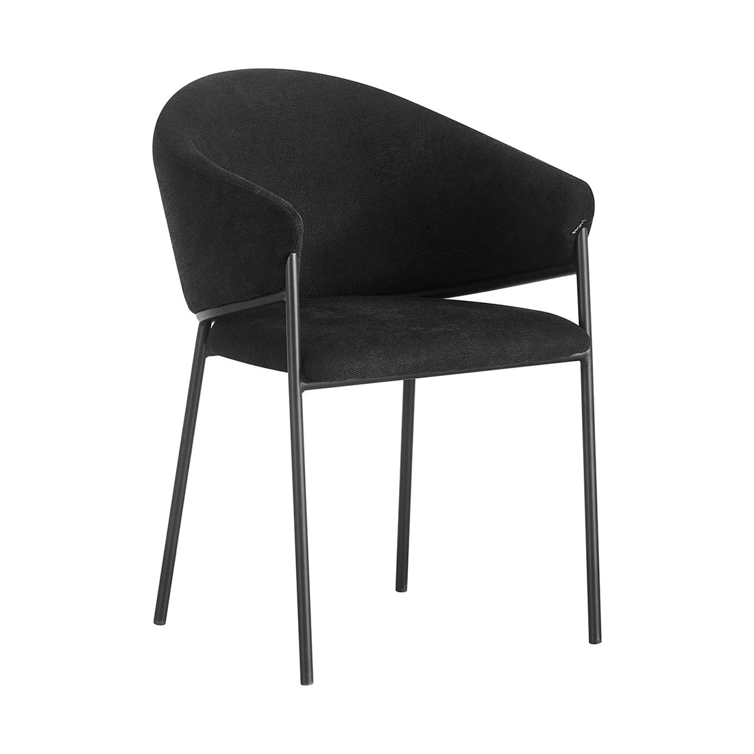 Silla Berlin pata negra, color Negro, vista en perspectiva frontal