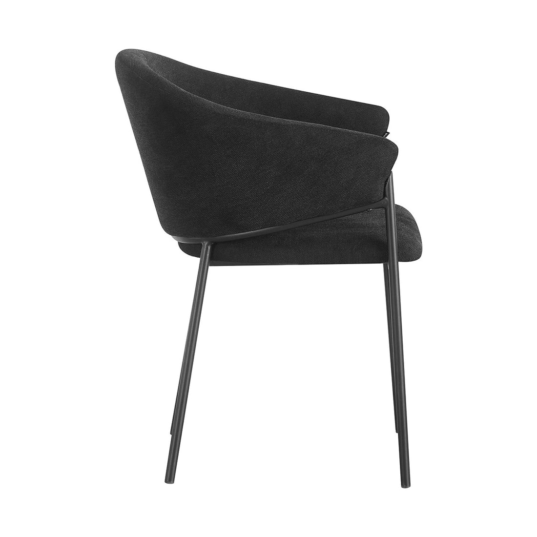 Silla Berlin pata negra, color Negro, vista lateral