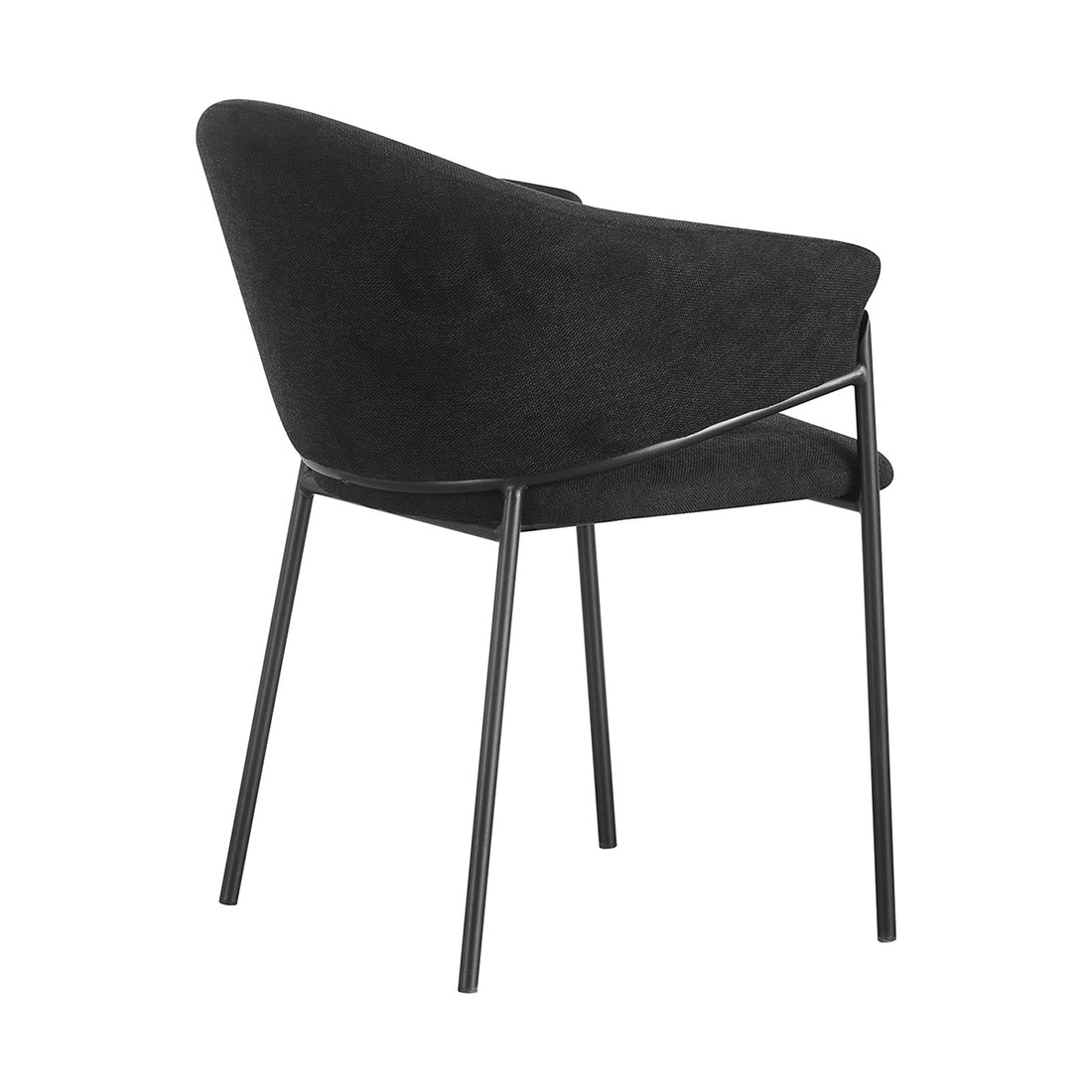 Silla Berlin pata negra, color Negro, vista en perspectiva trasera