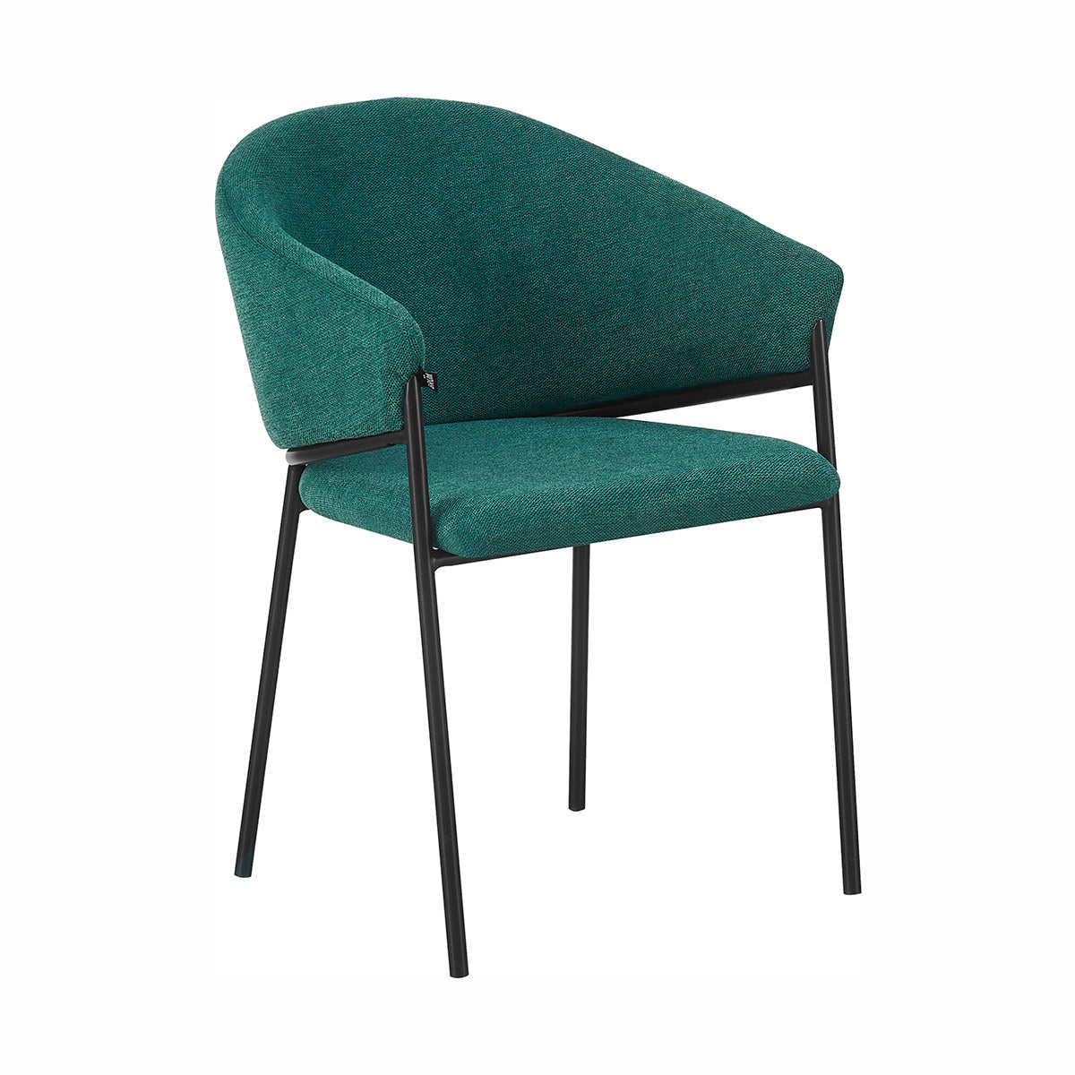 Silla Berlin pata negra verde fondo blanco vista en perspectiva frontal