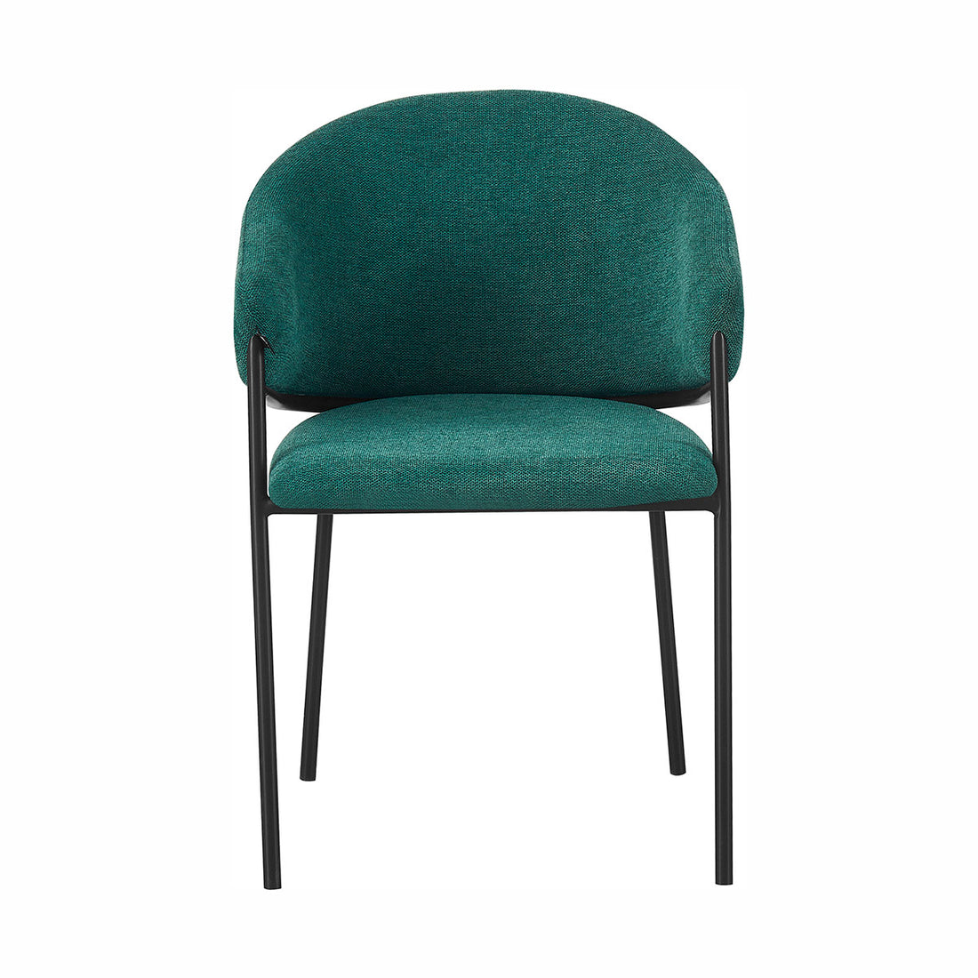 Silla Berlin pata negra verde fondo blanco vista frontal