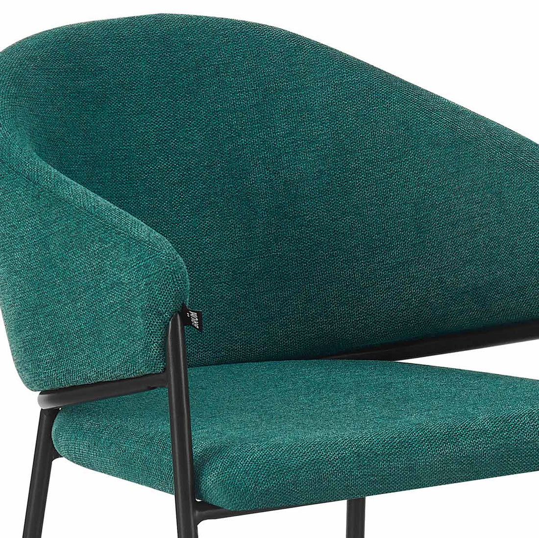 Zoom Silla Berlin pata negra verde fondo blanco vista posterior