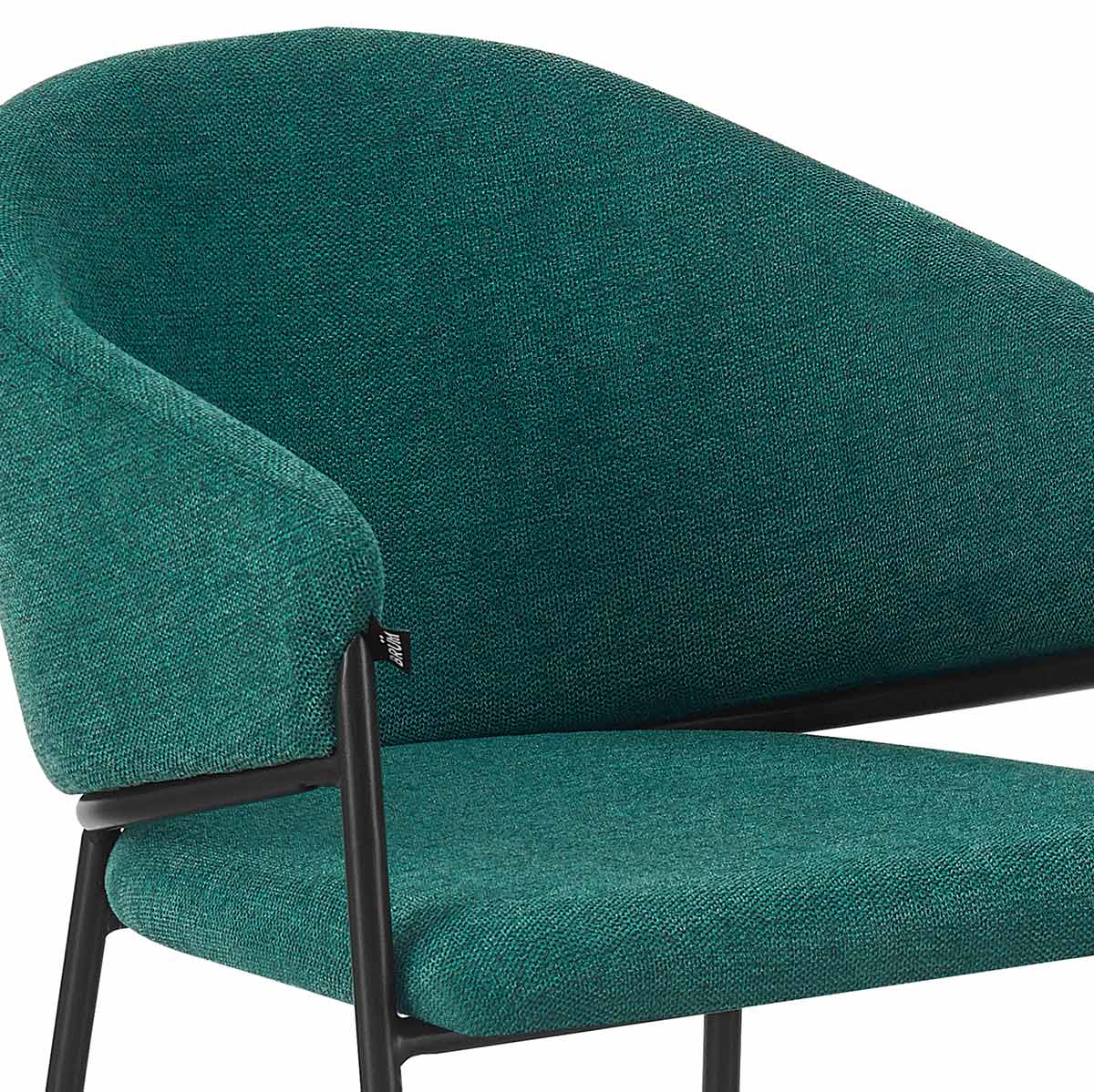 Zoom Silla Berlin pata negra verde fondo blanco vista posterior