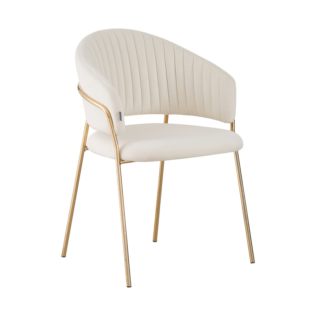 Silla Bilbao marfil fondo blanco vista en perspectiva frontal