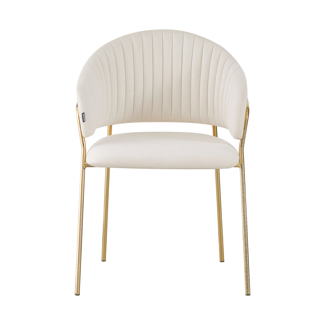 Silla Bilbao marfil fondo blanco vista frontal