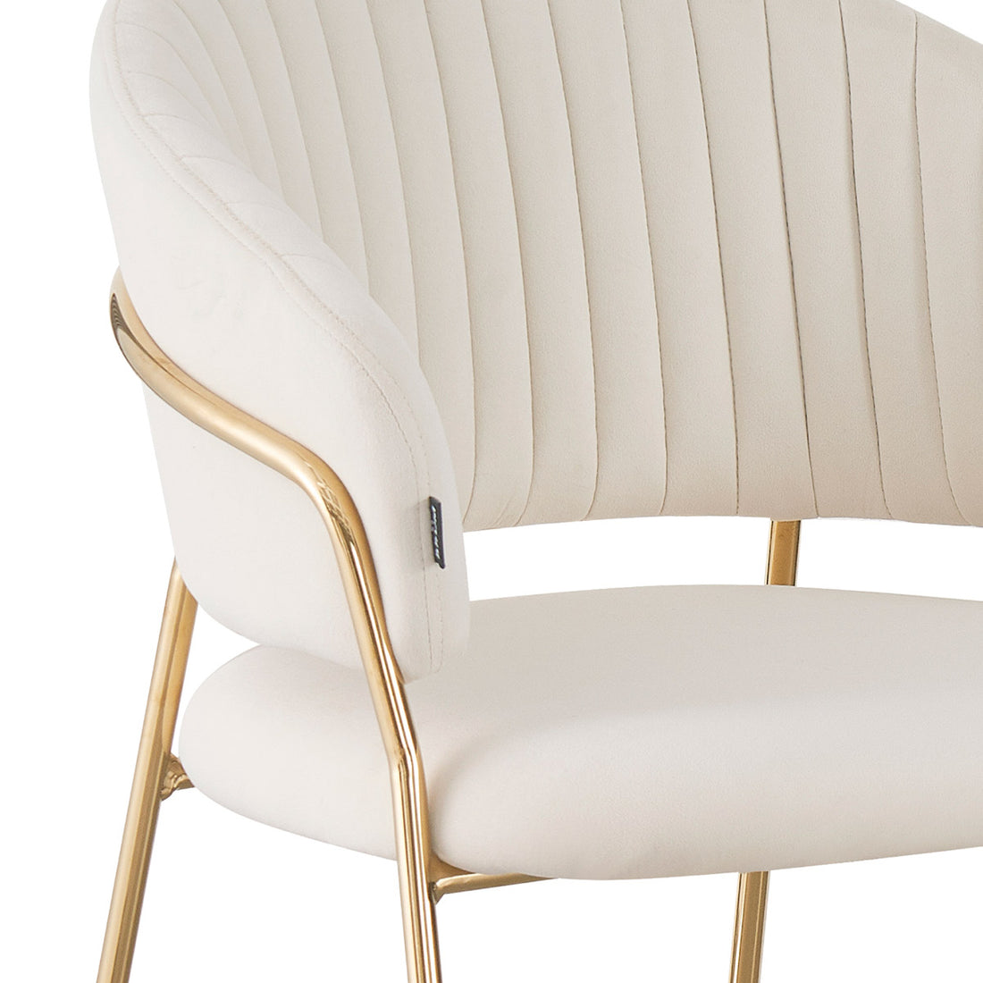 Silla Bilbao marfil fondo blanco vista de detalle frontal
