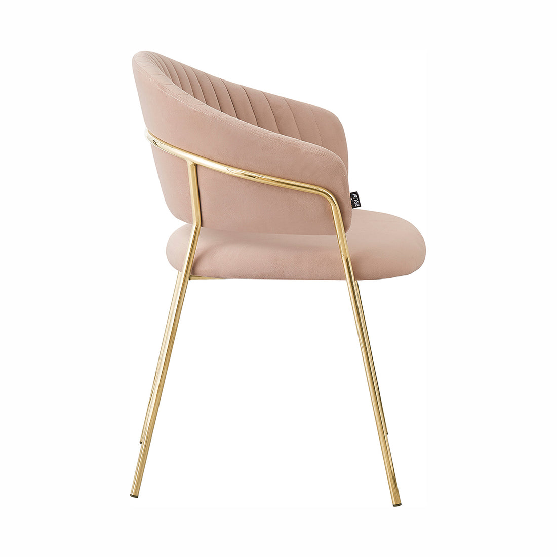 Silla Bilbao taupé fondo blanco vista lateral
