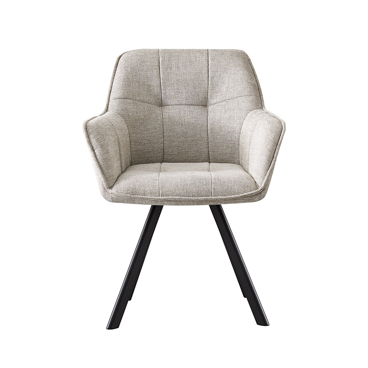 Silla Boston beige fondo blanco vista frontal