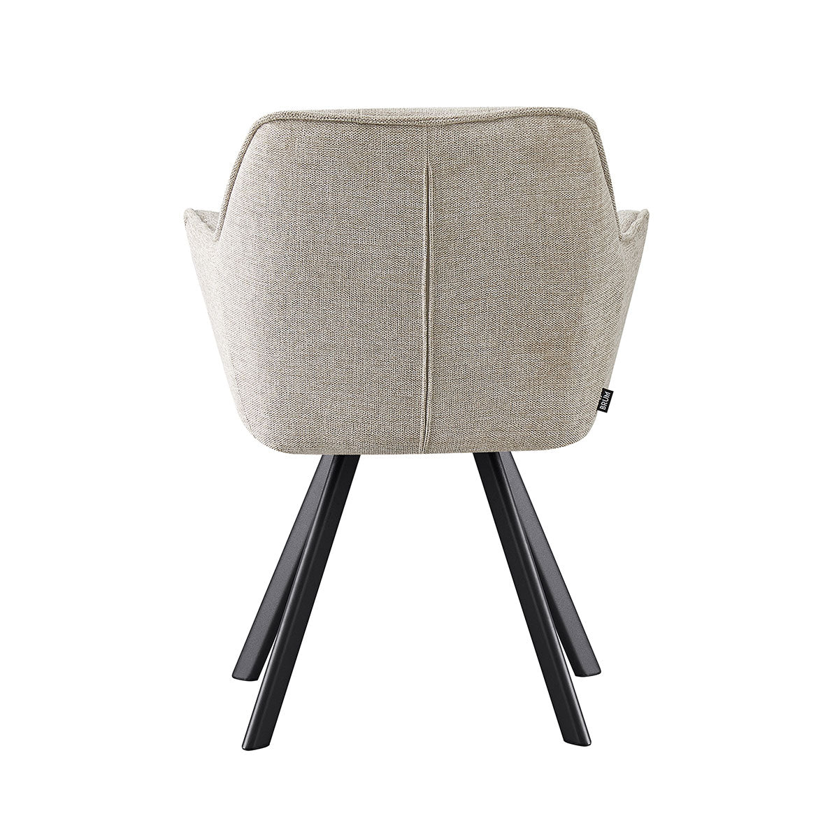Silla Boston beige fondo blanco vista posterior