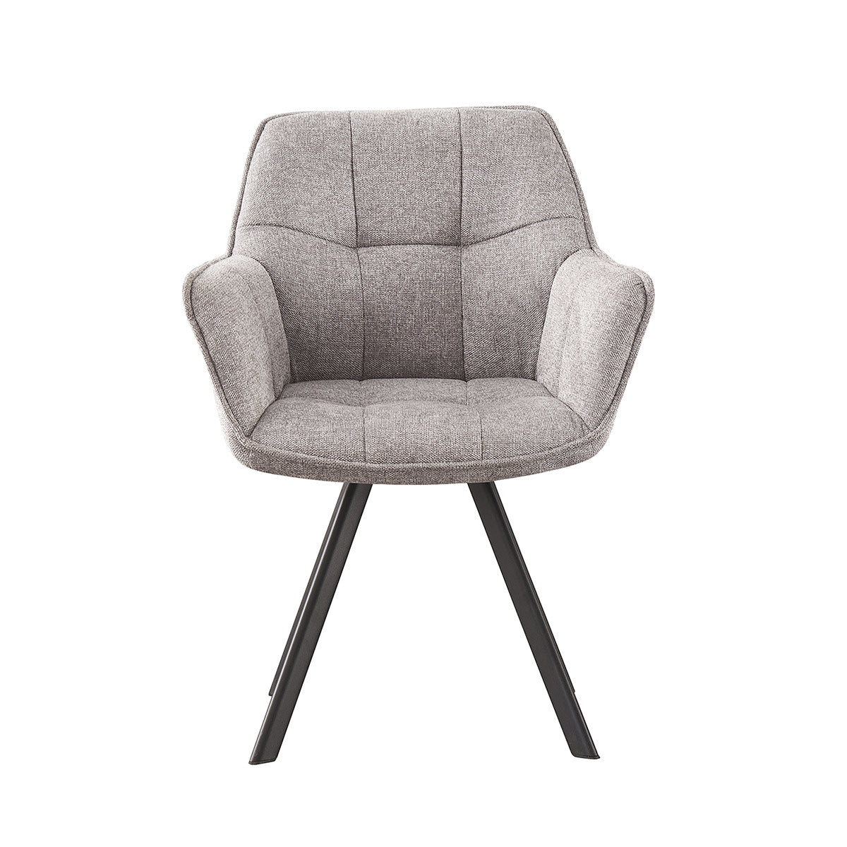 Silla Boston gris fondo blanco vista frontal