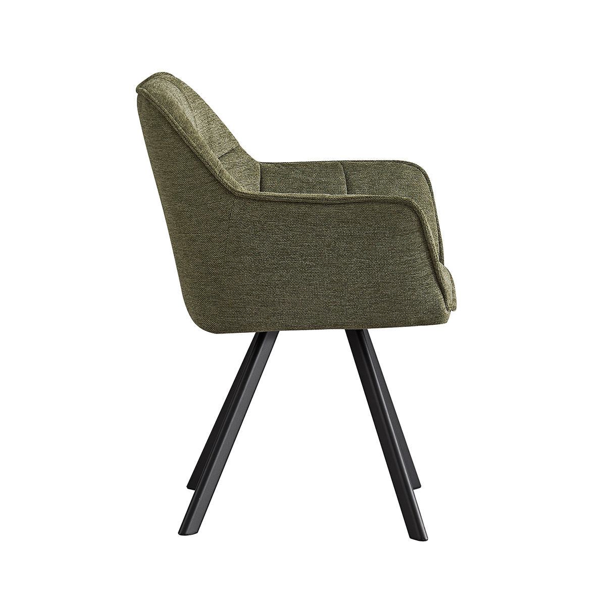 Silla Boston olivo fondo blanco vista lateral