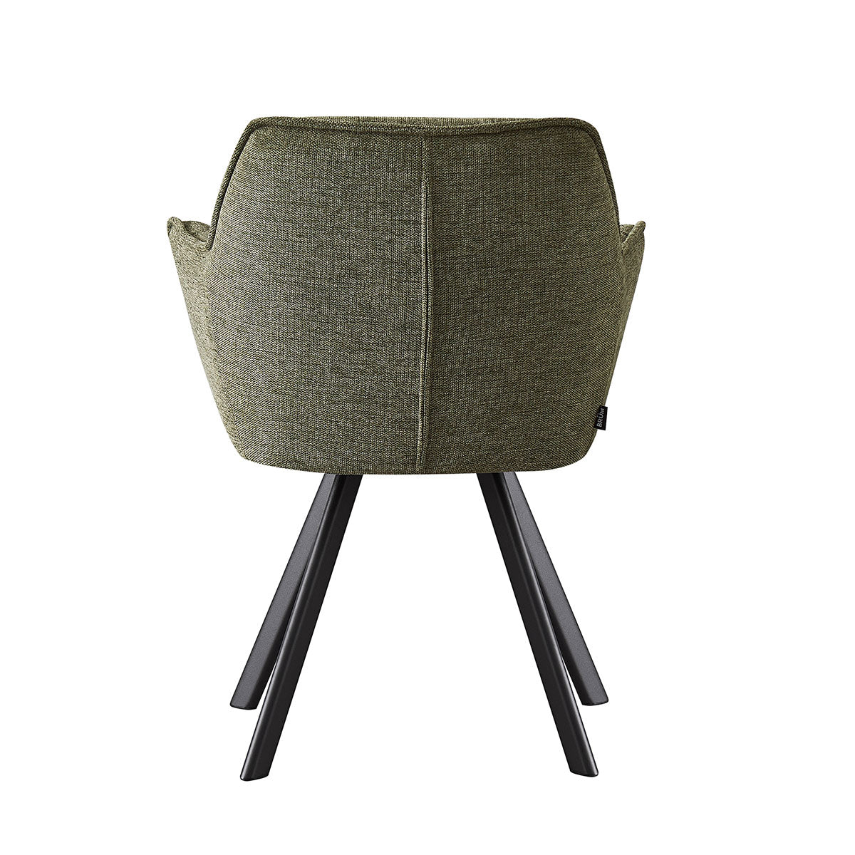 Silla Boston olivo fondo blanco vista posterior