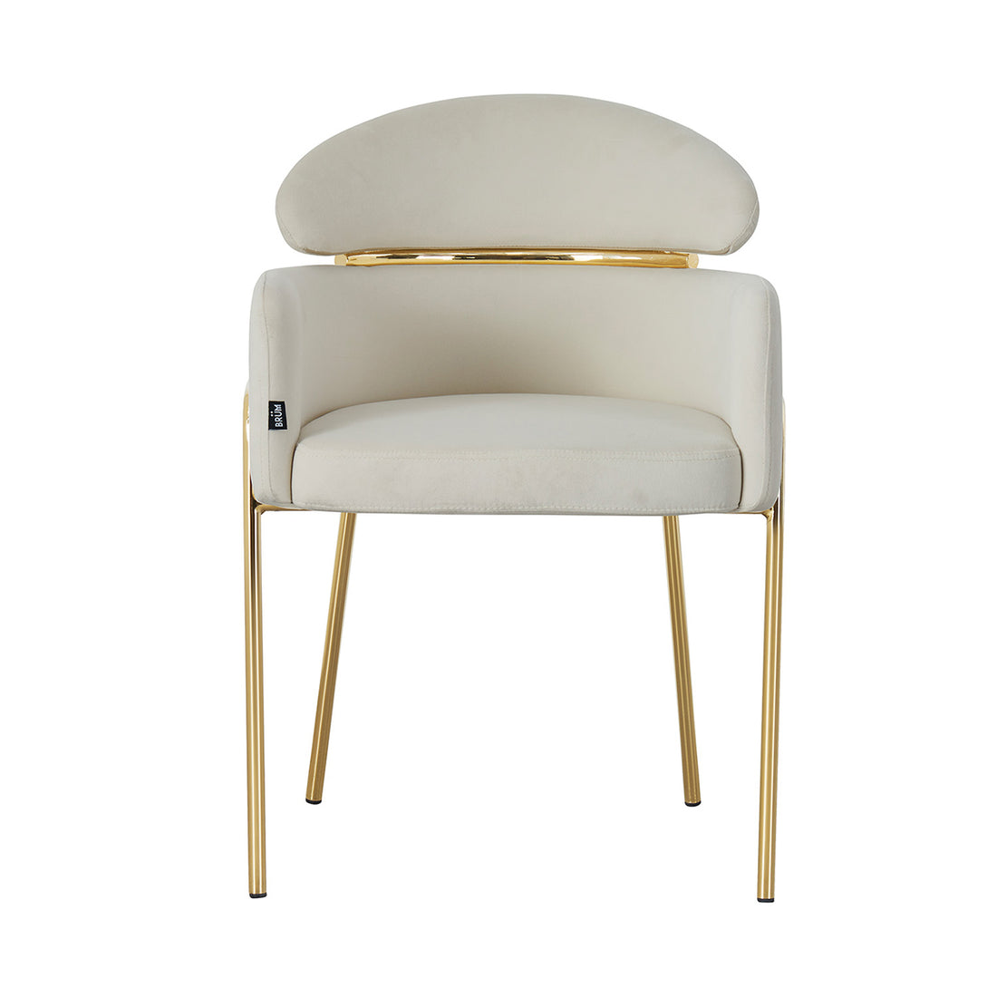 Silla Corey Beige fondo blanco vista frontal