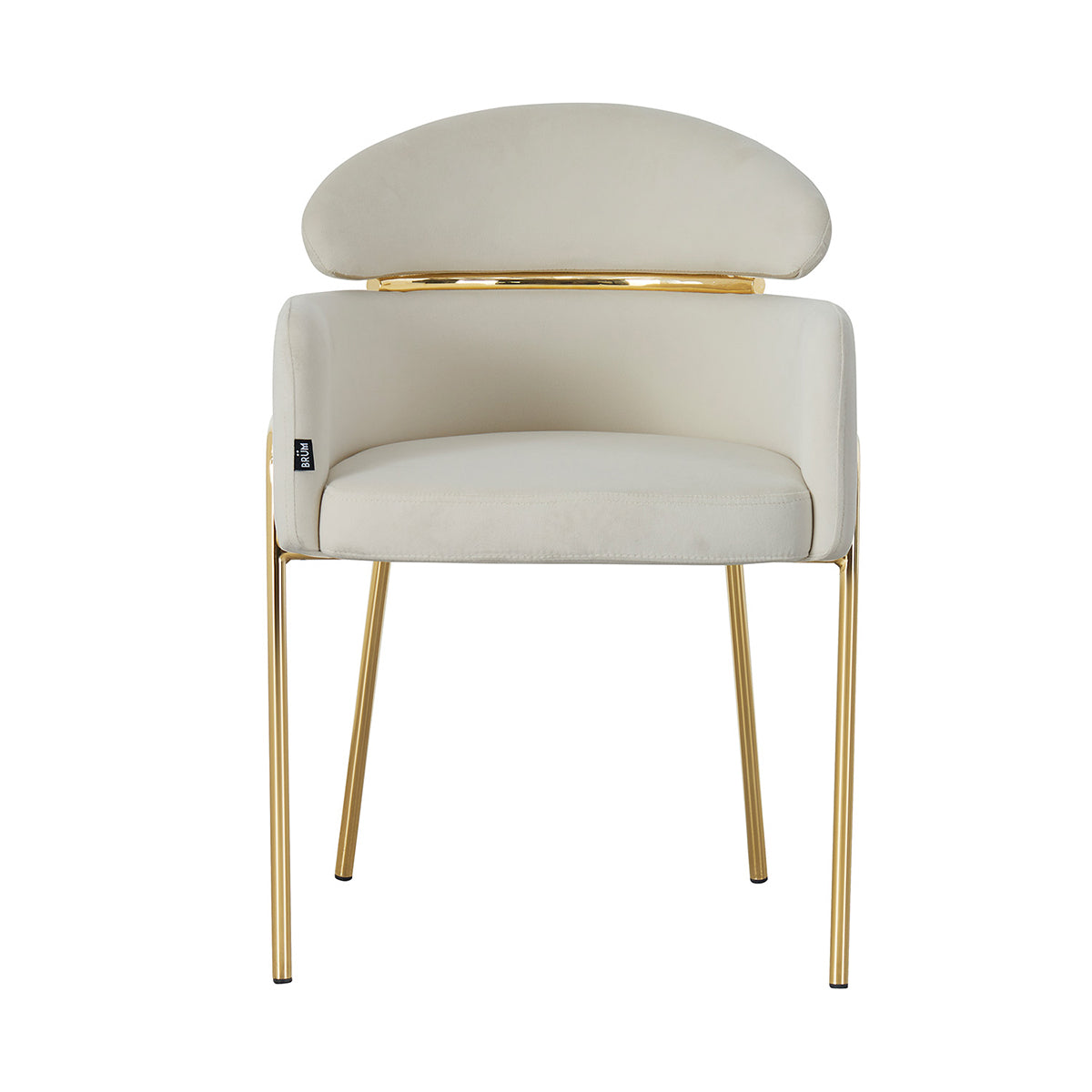 Silla Corey Beige fondo blanco vista frontal