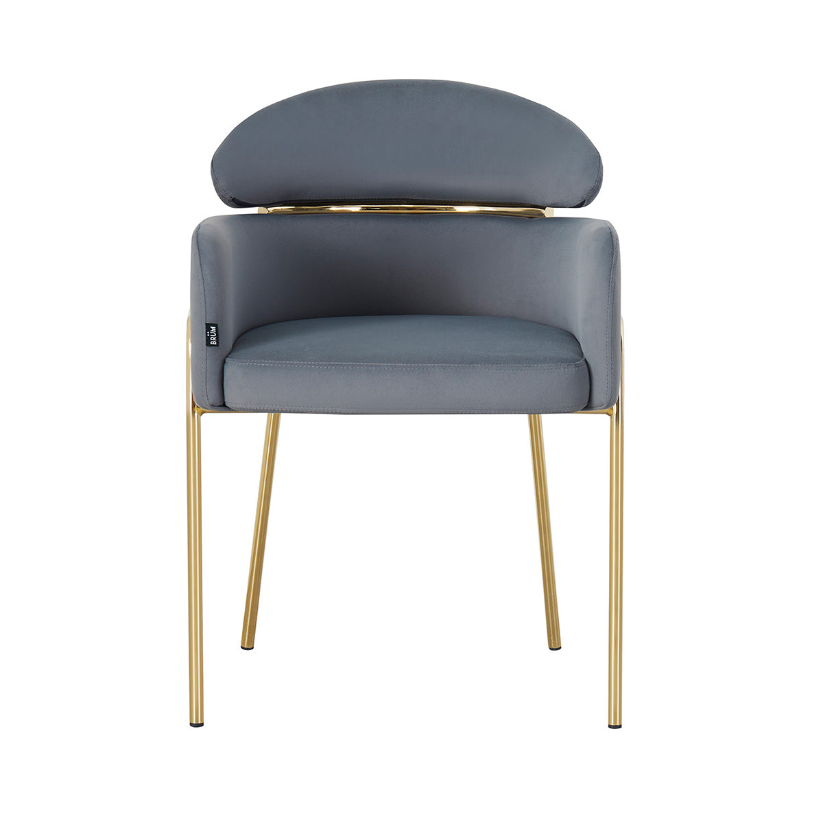 Silla Corey gris fondo blanco vista frontal