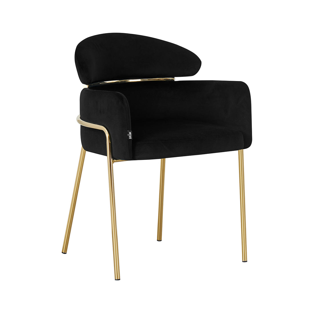 Silla Corey Negro fondo blanco vista en perspectiva frontal