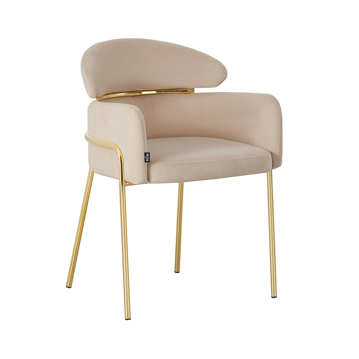 Silla Corey Taupé fondo blanco vista en perspectiva frontal