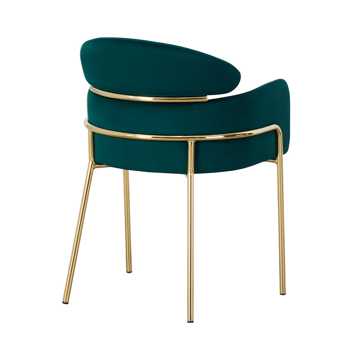 Silla Boston verde fondo blanco vista en perspectiva trasera