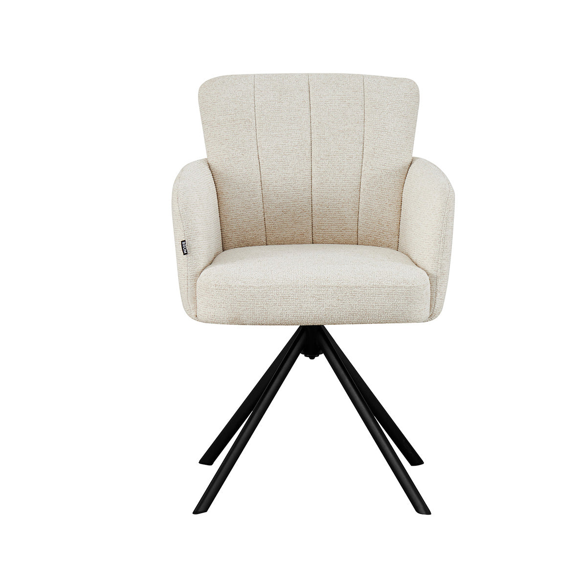 Silla Pontevedra beige fondo blanco vista frontal