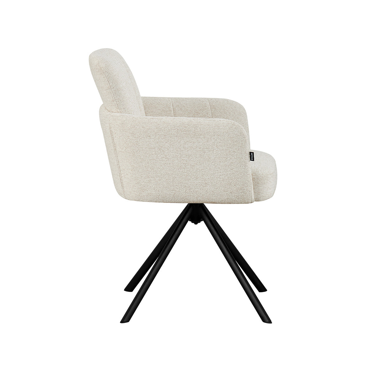 Silla Pontevedra beige fondo blanco vista lateral
