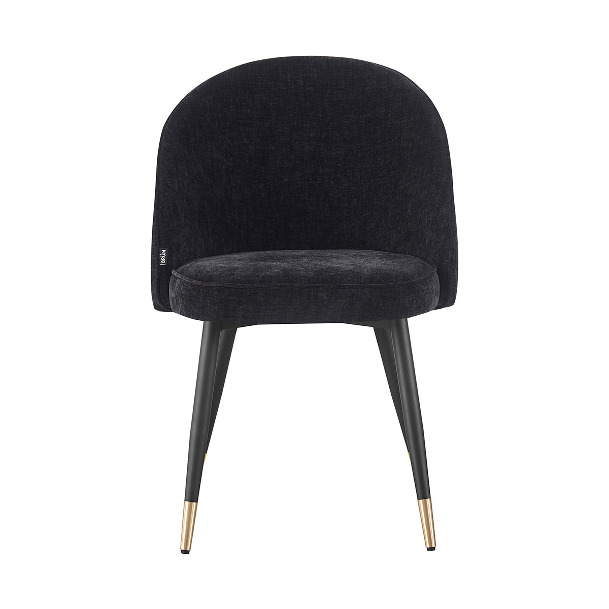 Silla Roodas negra fondo blanco vista frontal