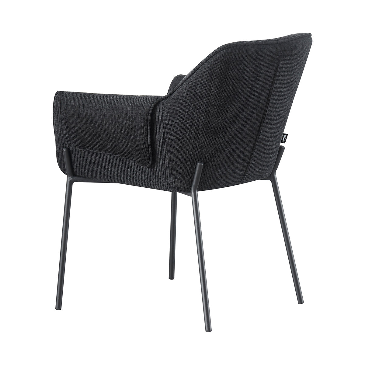 Silla Toronto pata negra color negro fondo blanco vista en perspectiva trasera