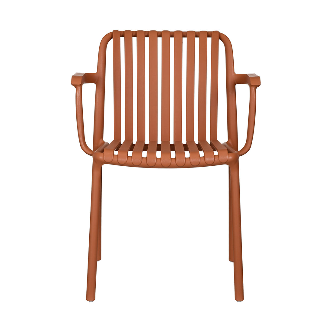 Silla de Exterior Menorca naranja fondo blanco vista frontal
