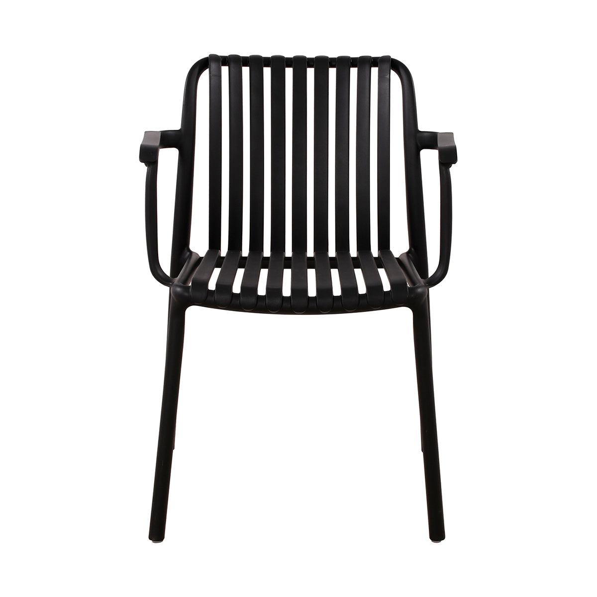 Silla de Exterior Menorca negro fondo blanco vista frontal