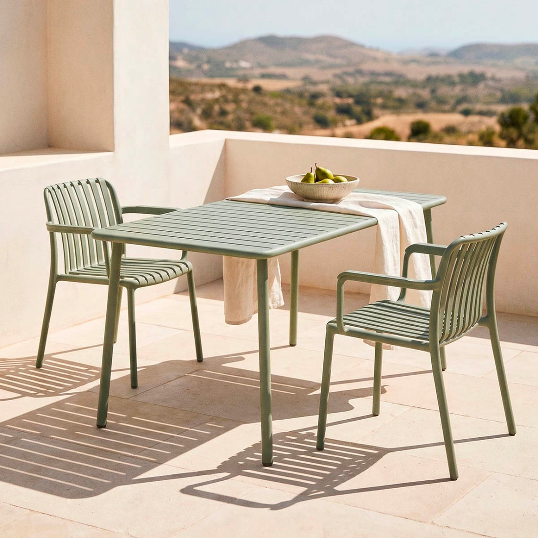 Silla de Exterior Menorca Olivo Detalle del Respaldo