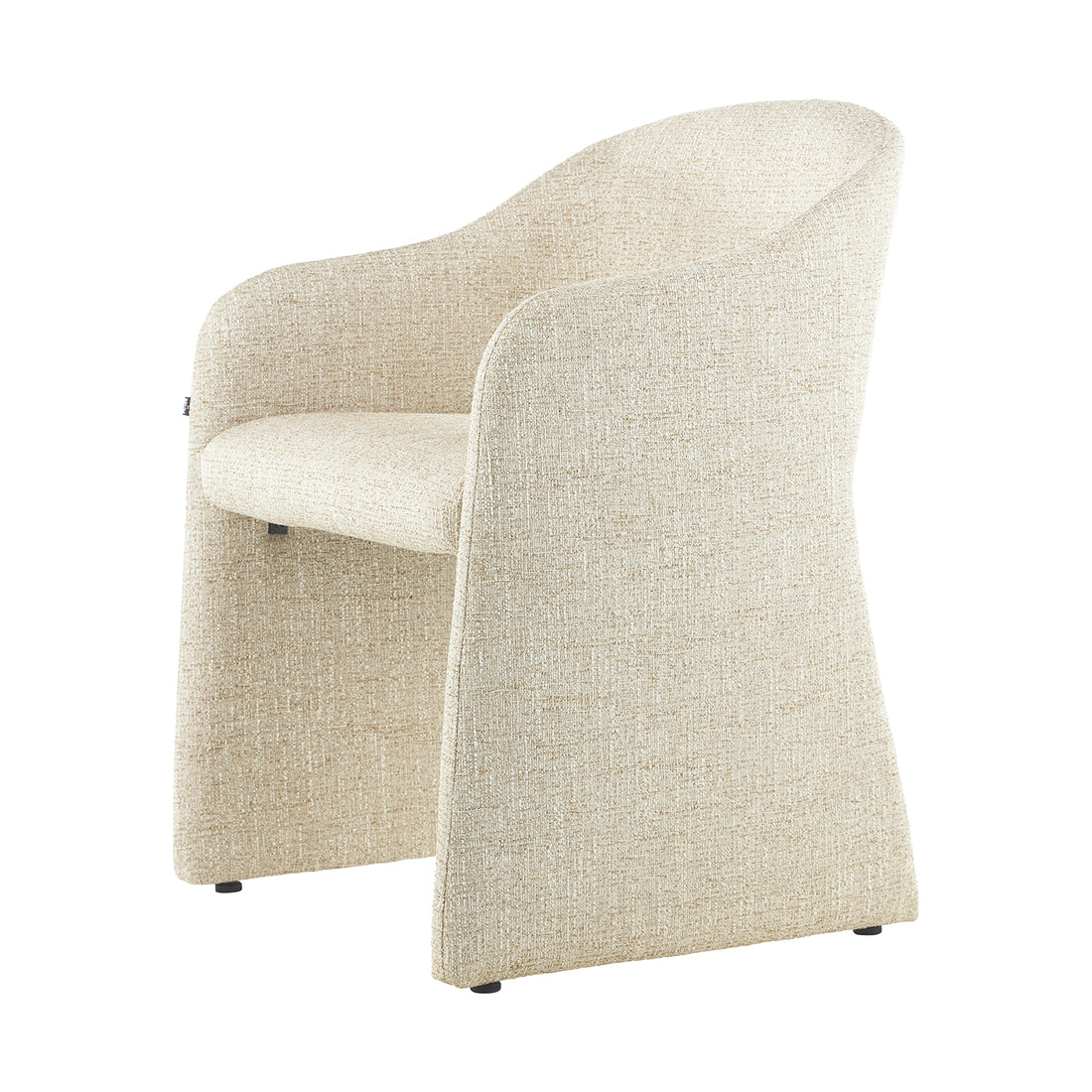 Silla Kuwait Beige Vista en Perspectiva Pronunciada con Fondo Blanco 