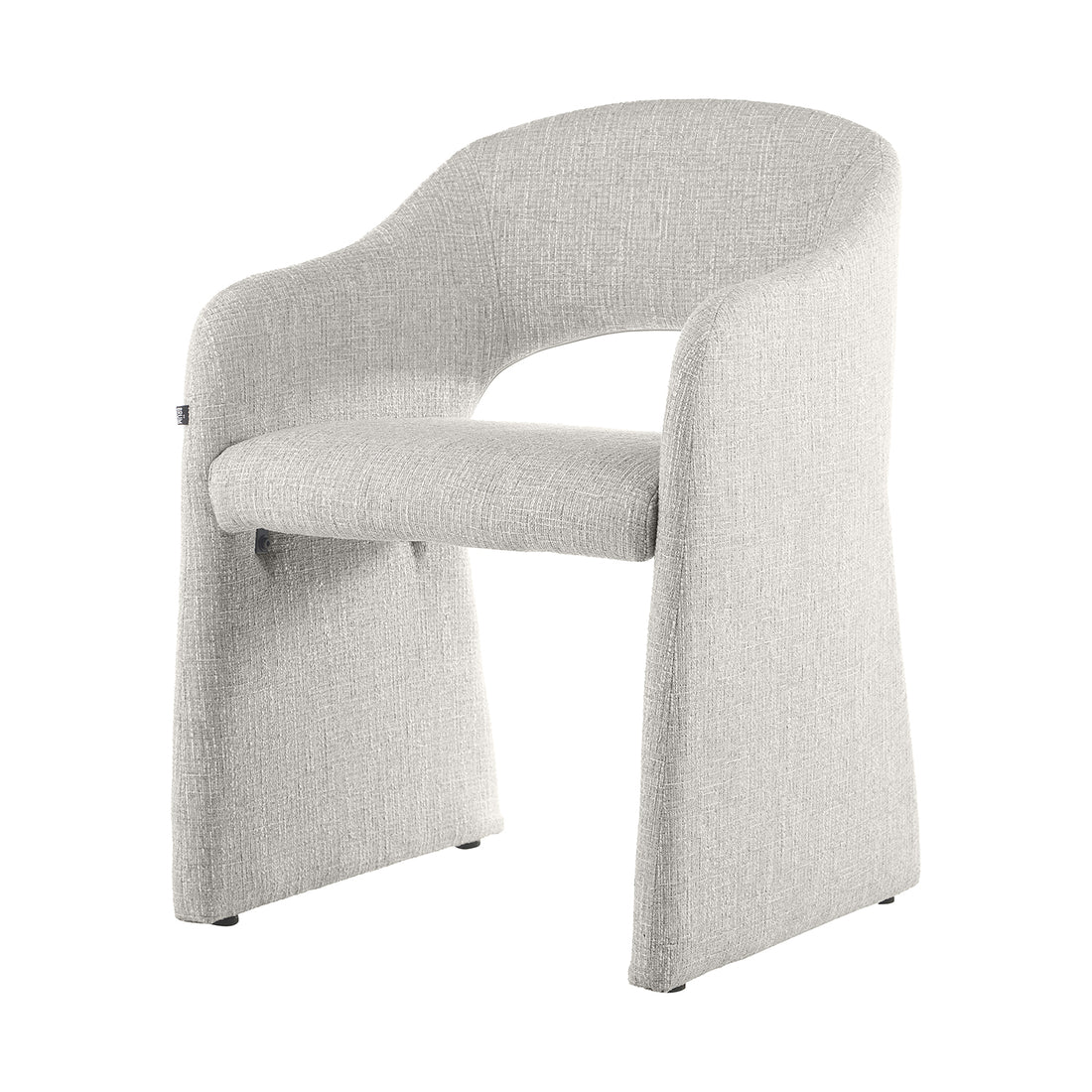 Silla Kuwait Gris Vista en Perspectiva en Fondo Blanco