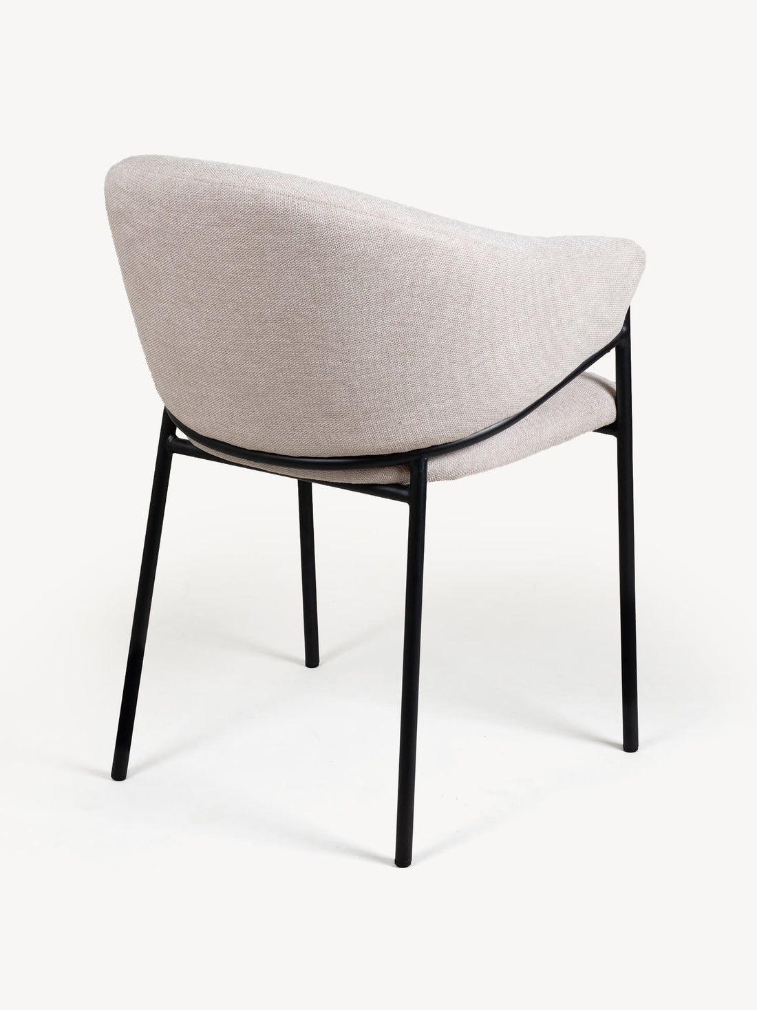 Silla Berlín pata negra beige, vista trasera