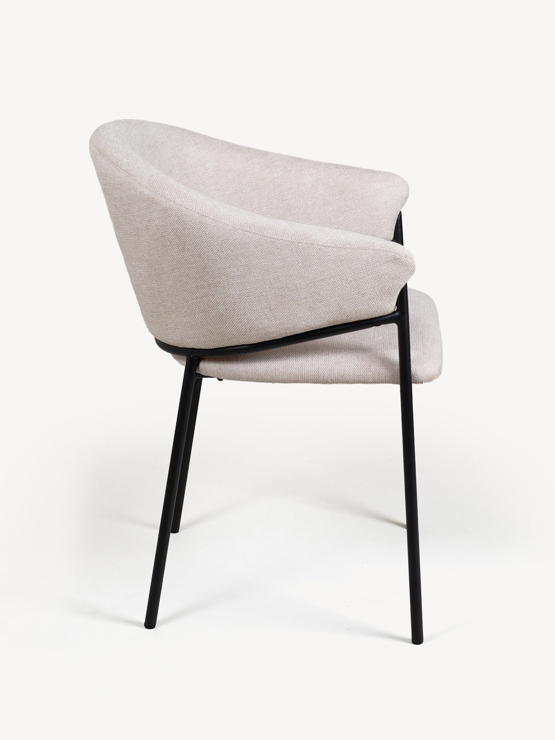 Silla Berlín pata negra beige, vista lateral