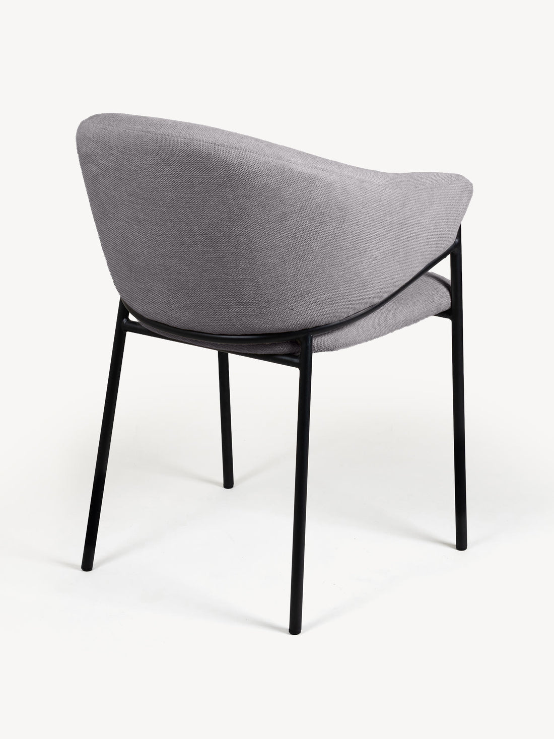 Silla Berlín pata negra gris, vista trasera