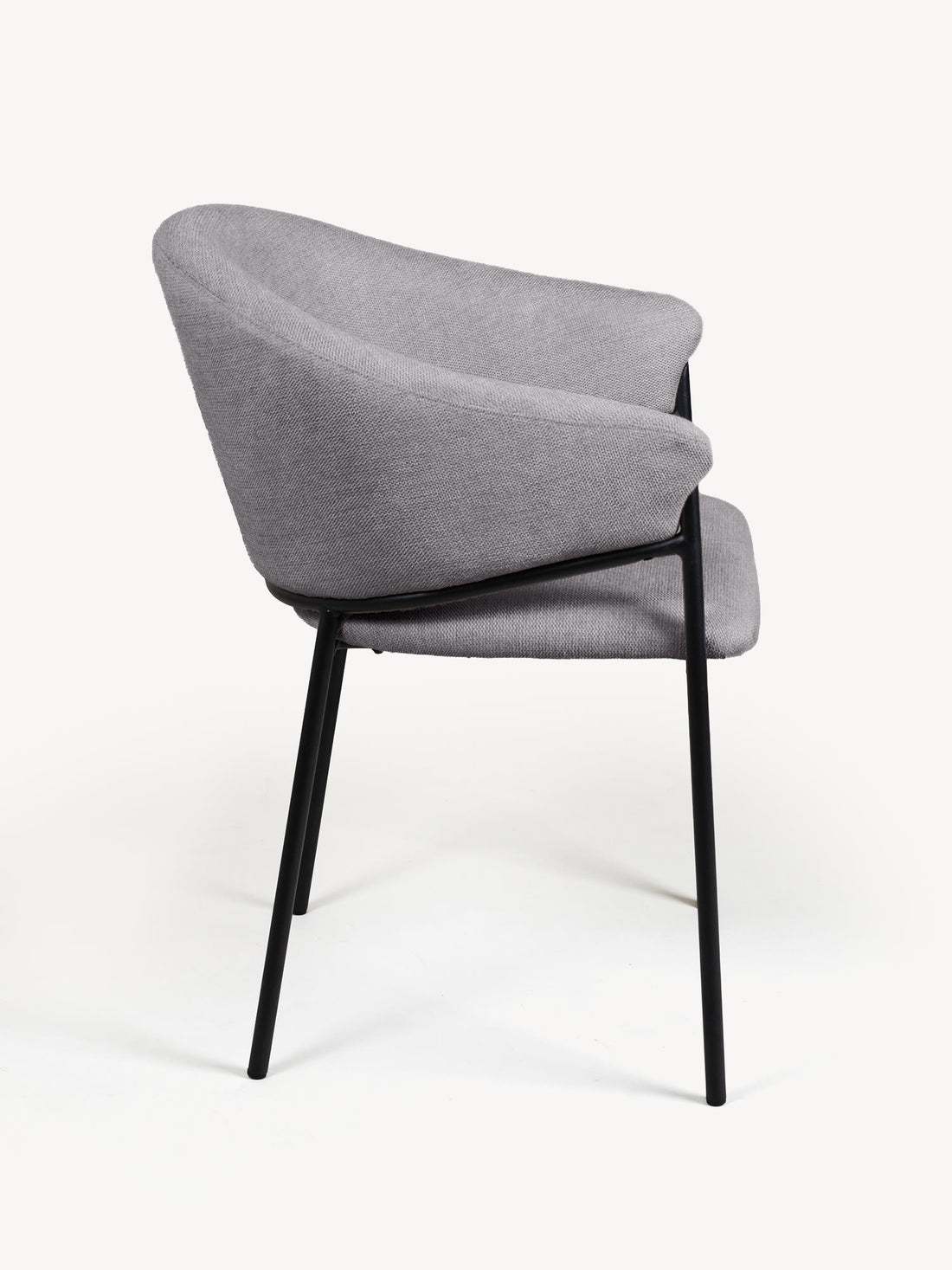 Silla Berlín pata negra gris, vista lateral
