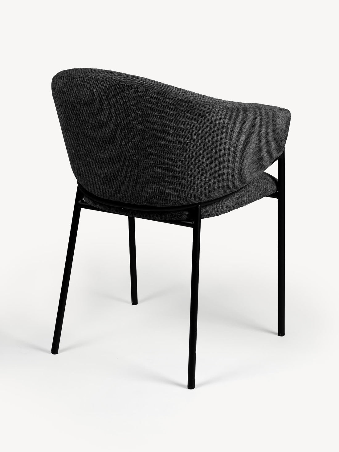 Silla Berlín pata negra negro, vista trasera