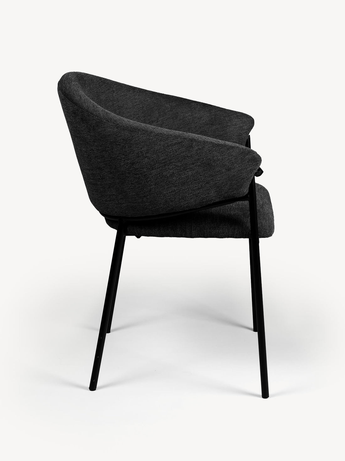 Silla Berlín pata negra negro, vista lateral