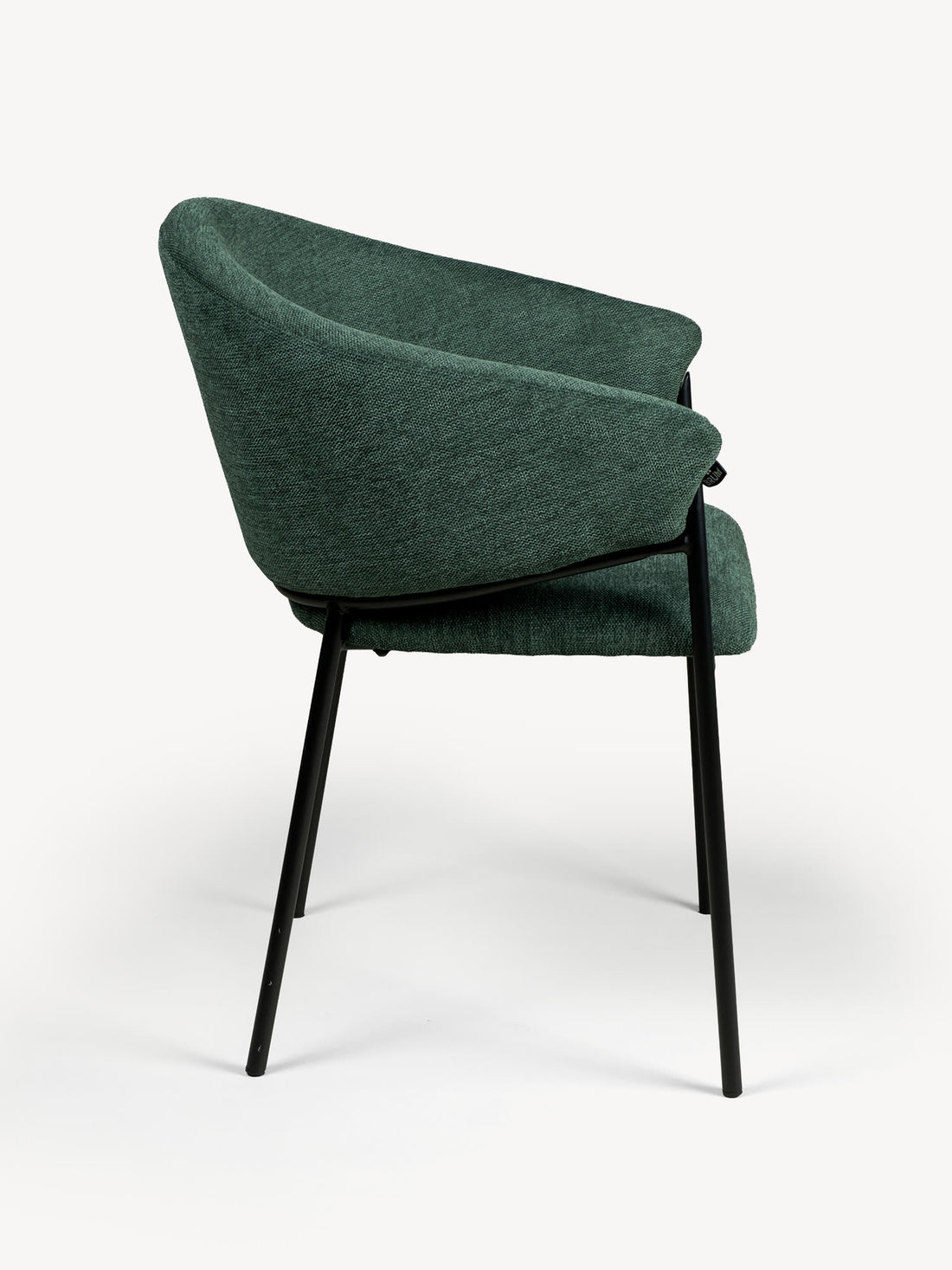 Silla Berlín pata negra verde, vista lateral